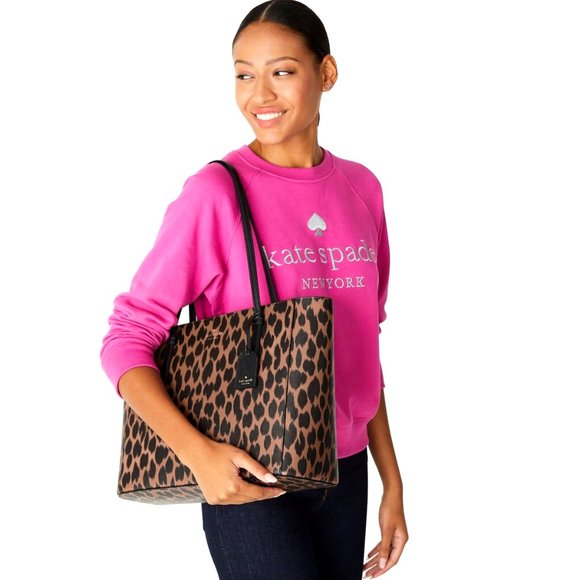 New Kate Spade Schuyler Medium Tote Saffiano Spotted Animal print - Picture 2 of 5
